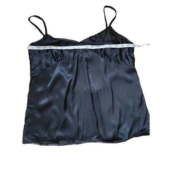 Express Design Studio Babydoll Silk Tank Womens Large Vintage Y2K Black Camisole - Picture 7 of 8